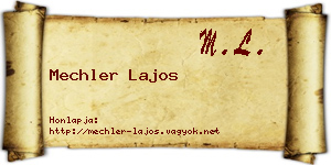 Mechler Lajos névjegykártya
